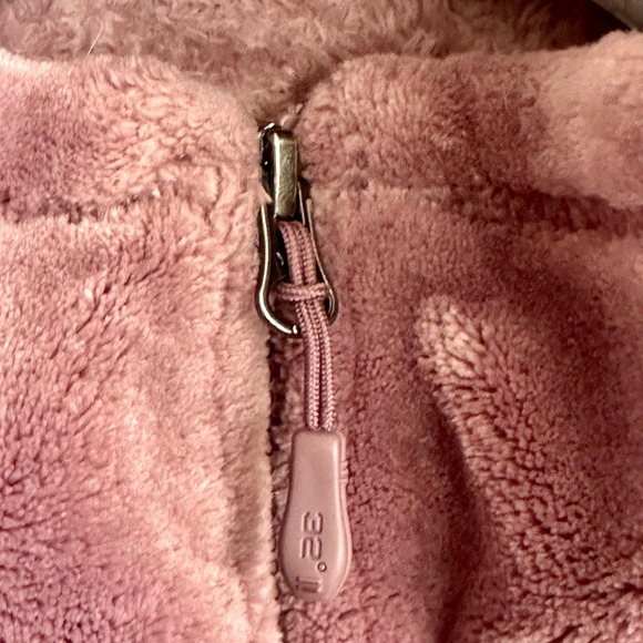 32 Degrees Mauve Purple Zip Up Fleece Sweatshirt Size Large Soft Fuzzy Pink - Picture 4 of 6